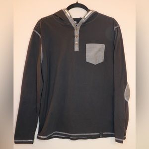 ELXR Men’s Henley Hoodie with Elbow Patches